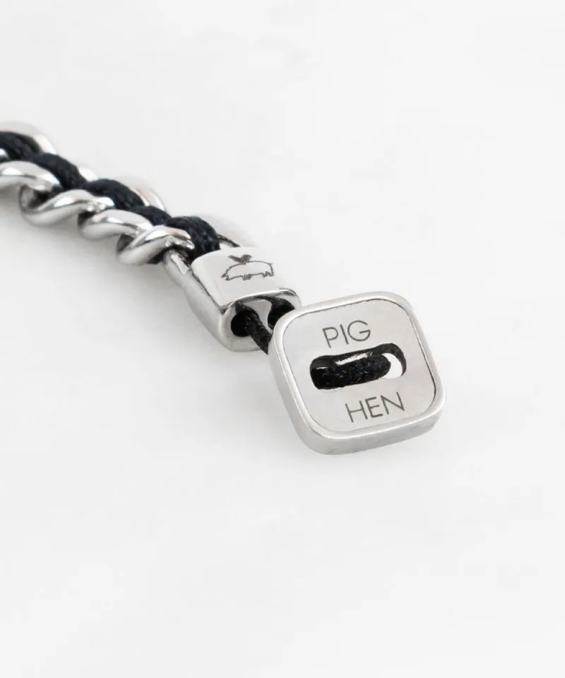Catena Curb Link/Rope Bracelet in Navy/Silver