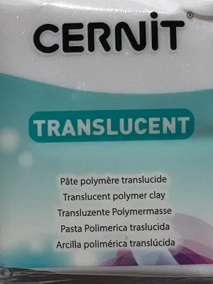 Cernit Translucent Glitter white