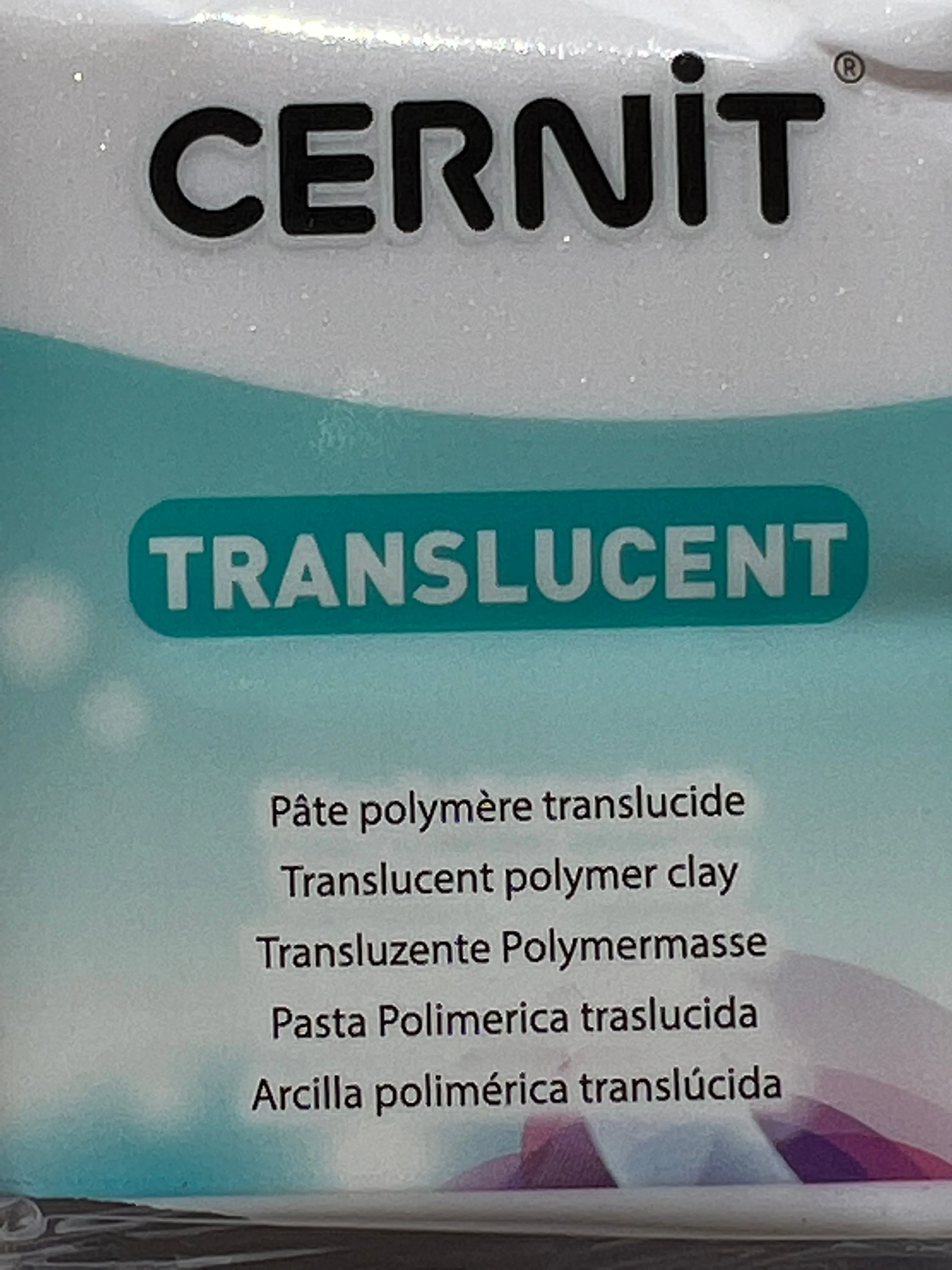Cernit Translucent Glitter white