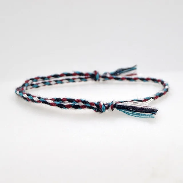 Charm Woven Rope String Bracelet Boho pray Yoga  Bracelet Simple Handmade Chic Tassel Girls Friendship Bracelet for men Women