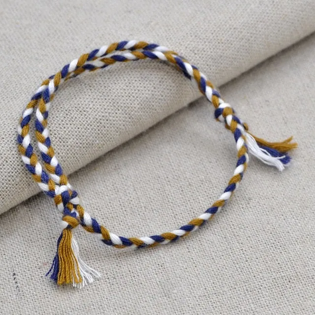 Charm Woven Rope String Bracelet Boho pray Yoga  Bracelet Simple Handmade Chic Tassel Girls Friendship Bracelet for men Women