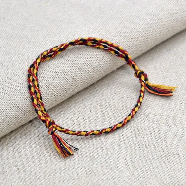 Charm Woven Rope String Bracelet Boho pray Yoga  Bracelet Simple Handmade Chic Tassel Girls Friendship Bracelet for men Women