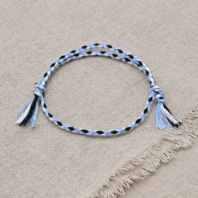 Charm Woven Rope String Bracelet Boho pray Yoga  Bracelet Simple Handmade Chic Tassel Girls Friendship Bracelet for men Women
