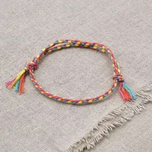 Charm Woven Rope String Bracelet Boho pray Yoga  Bracelet Simple Handmade Chic Tassel Girls Friendship Bracelet for men Women