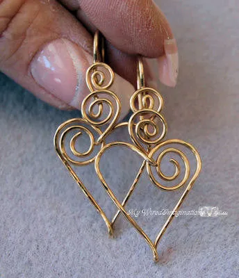 Charming Hearts 2 Earrings, DIY Wire Wrap Earring Tutorial