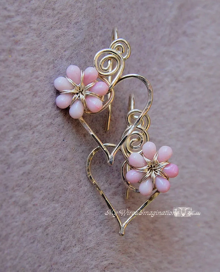 Charming Hearts 2 Earrings, DIY Wire Wrap Earring Tutorial