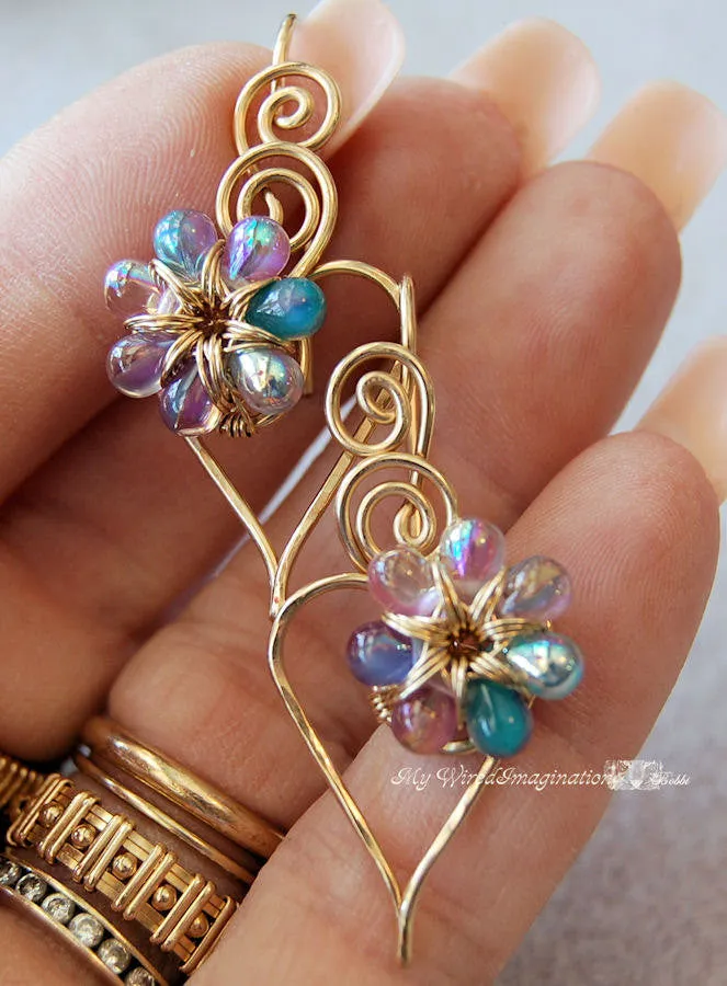 Charming Hearts 2 Earrings, DIY Wire Wrap Earring Tutorial
