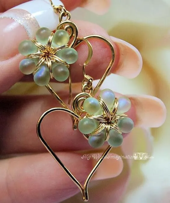 Charming Hearts 2 Earrings, DIY Wire Wrap Earring Tutorial