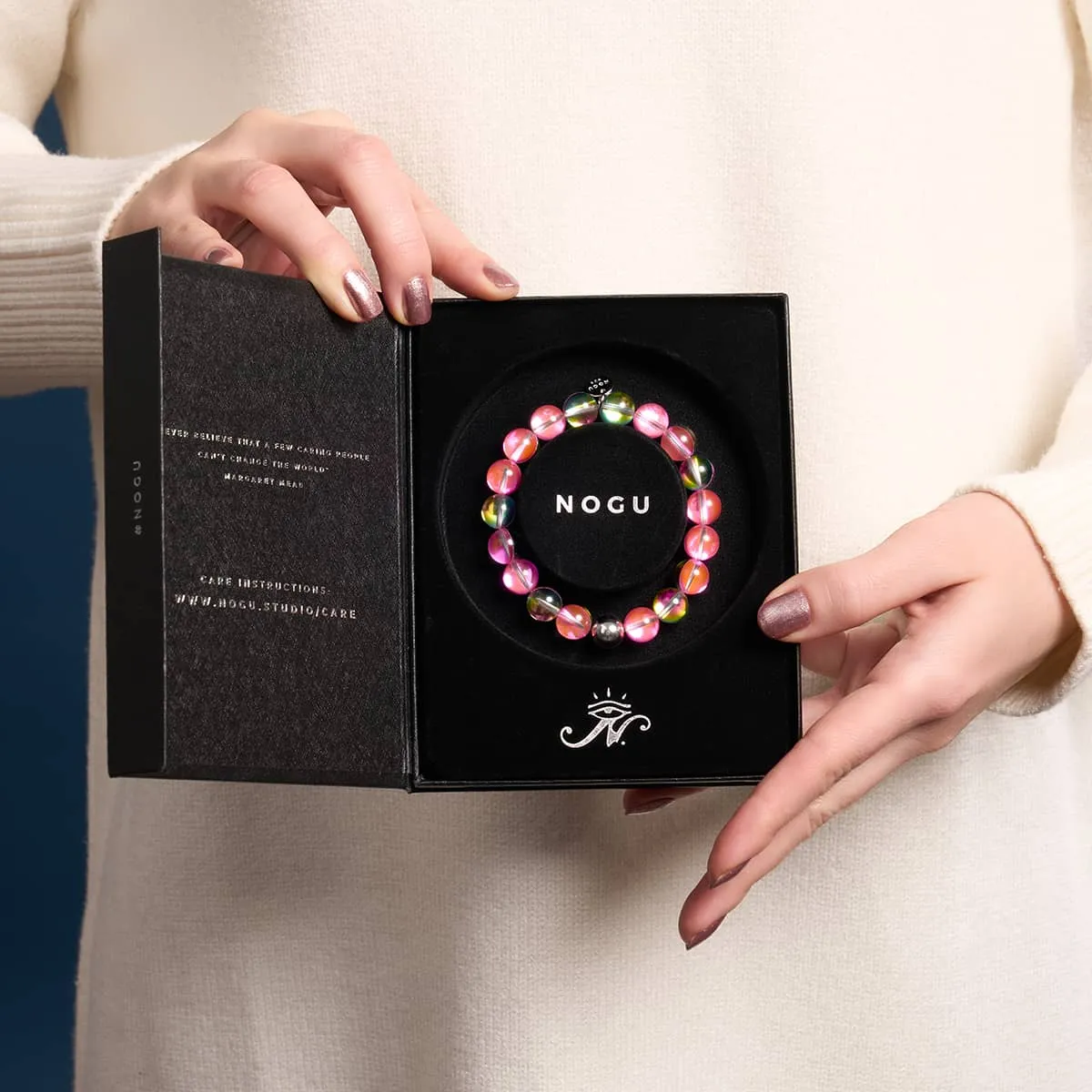 Cherry Borealis | .925 Sterling Silver | Galaxy Glass Statement Bracelet