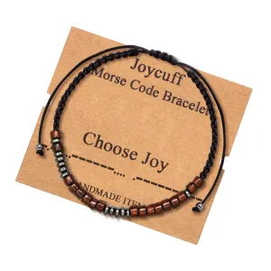 Choose Joy Morse Code Bracelet for Women Inspirational Gift for Her