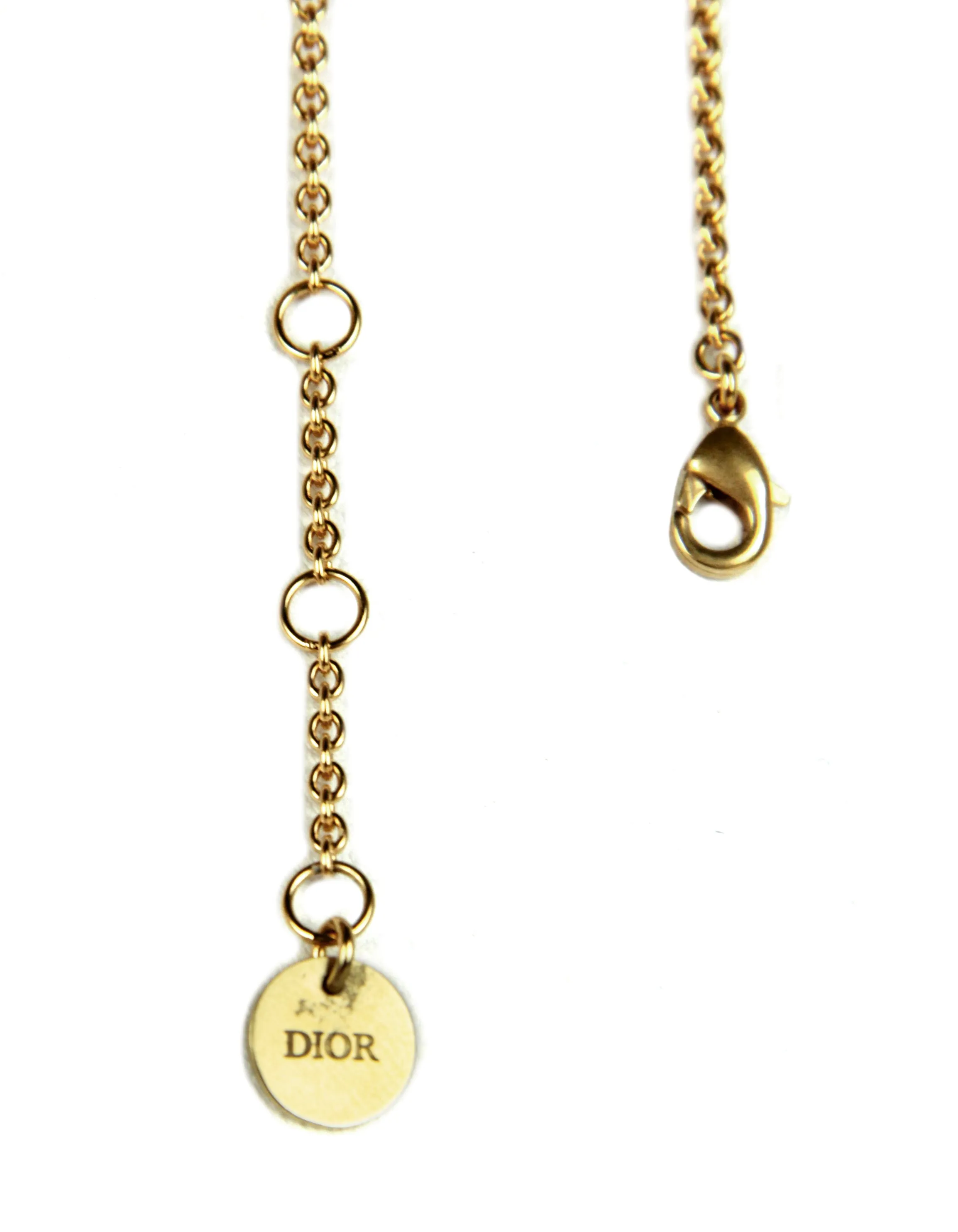 Christian Dior Goldtone Crystal In Heart Lights Bracelet