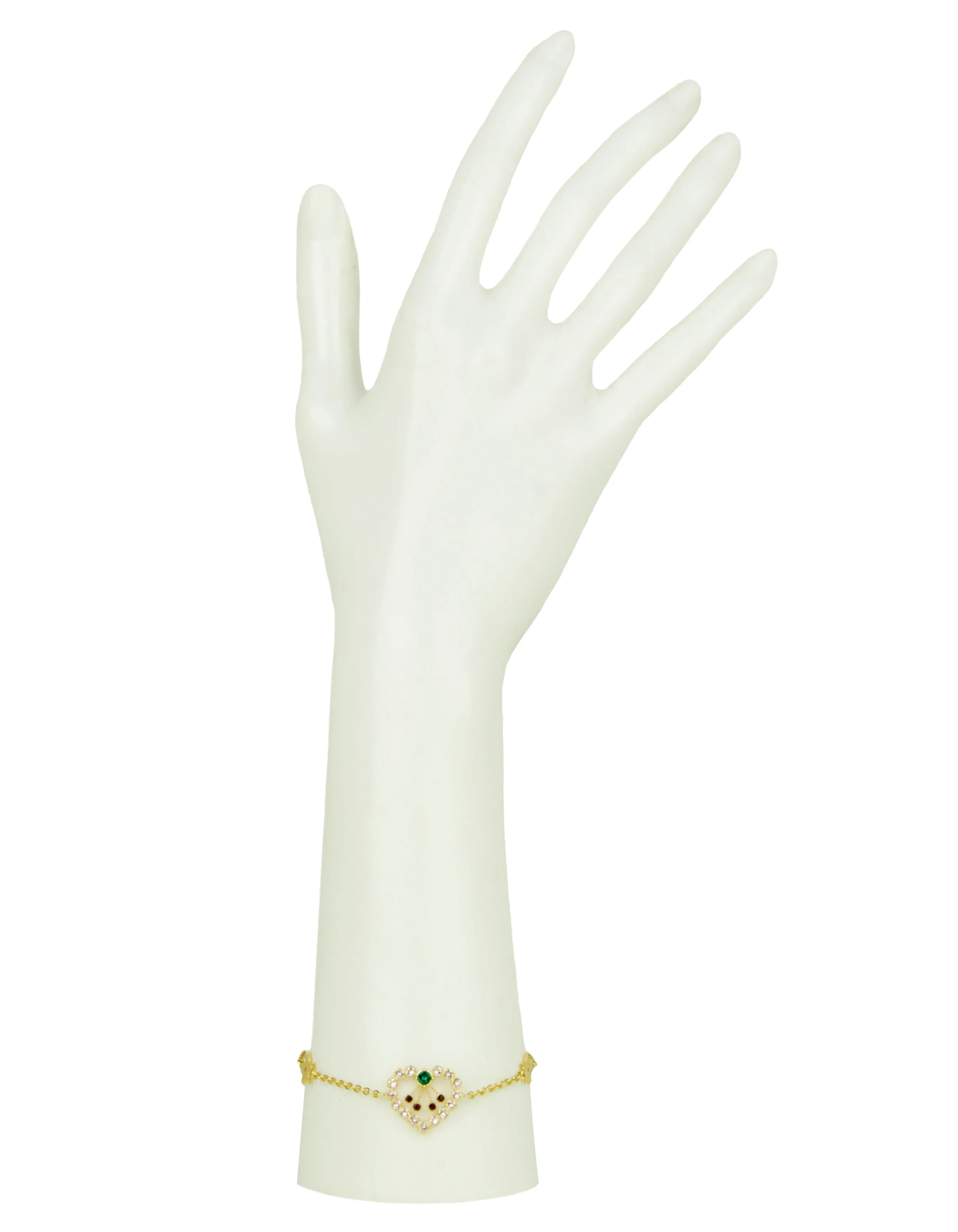 Christian Dior Goldtone Crystal In Heart Lights Bracelet