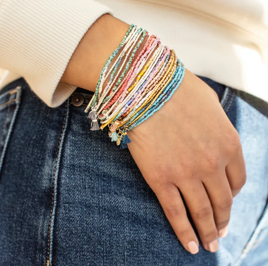 Chromacolor Miyuki Bracelet Trio - Dark Multi/Gold