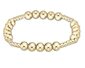 Classic Blissful Pattern 6MM Bead Bracelet in Gold