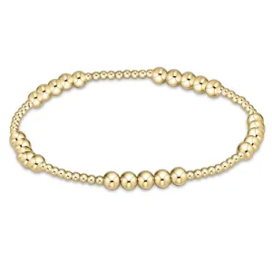Classic Blissful Pattern Gold Bracelet 2mm/4mm