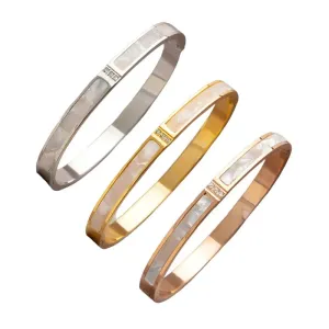 Classic Design Shell Zircon Bracelets & Bangle For Women Luxury Brand Wedding Jewelry Titanium Steel