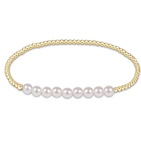 Classic Gold Beaded Bliss 2.5mm Bead Bracelet - 5mm Pearl