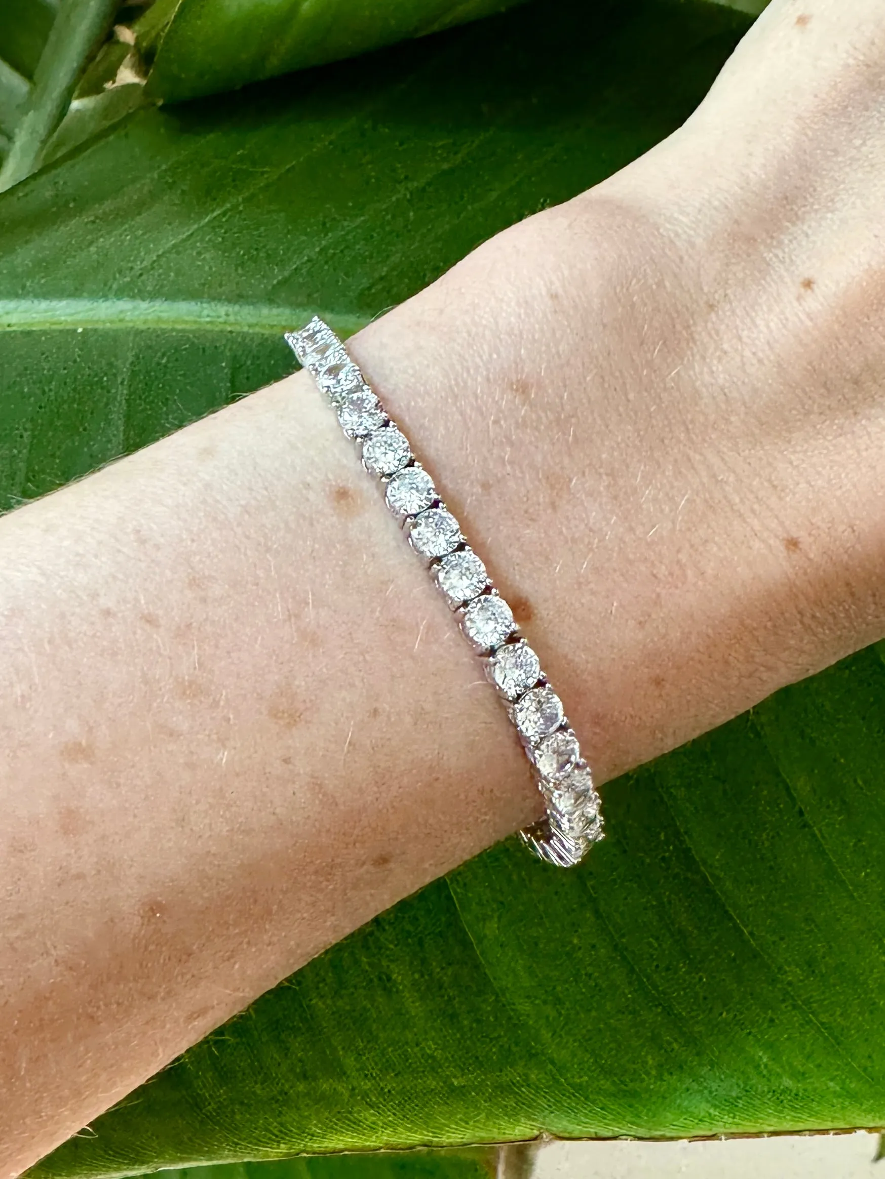 Classic Tennis Bracelet in Gold Plate or Sterling 6 inches