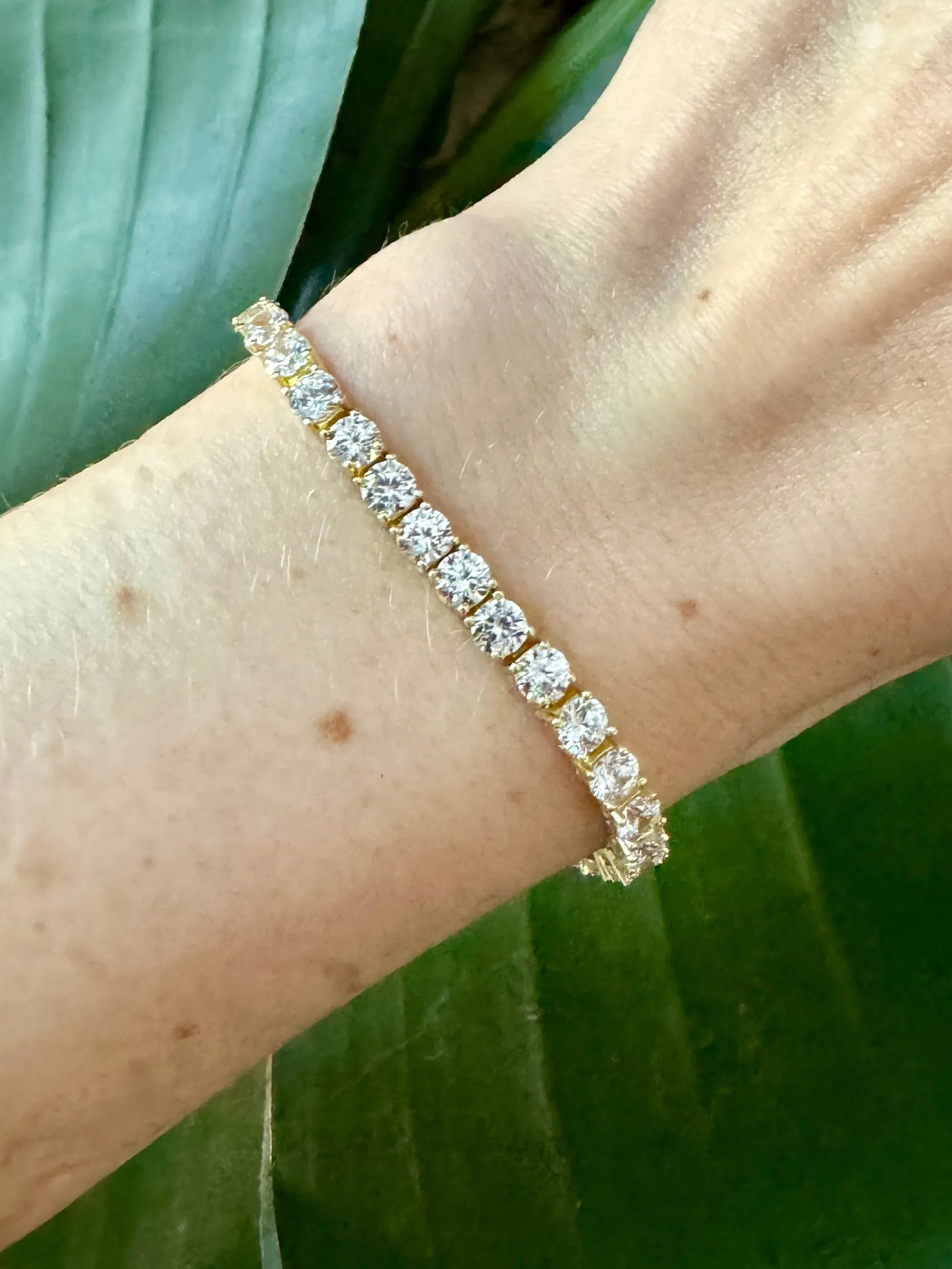 Classic Tennis Bracelet in Gold Plate or Sterling 6 inches