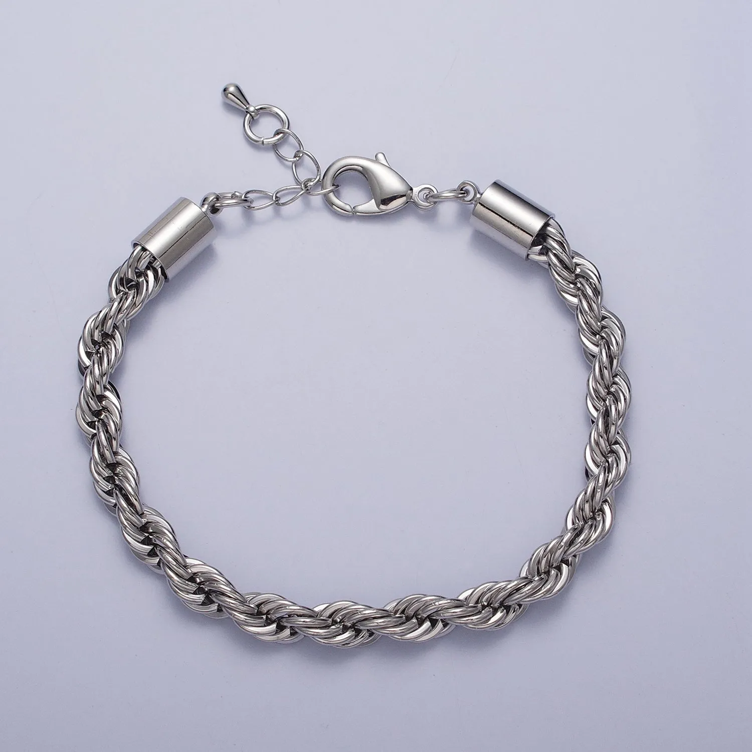 Clearance Pricing BLOWOUT Bold Gold Twisted Rope Chain Bracelet Silver Chunky Rope Chain bracelet 6mm thickness WA1542 WA1543