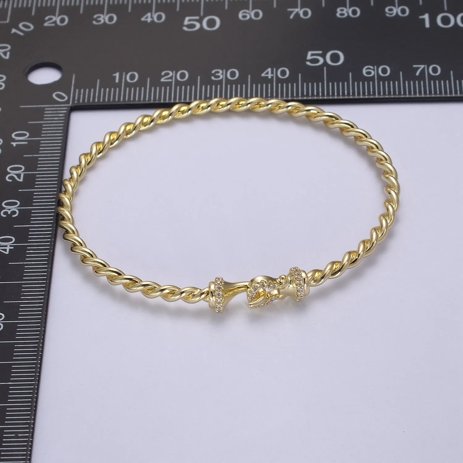Clearance Pricing BLOWOUT Gold Twisted Rope Bracelet Dainty Cuff Bangle, Braided Bracelet, Stacking Bracelet WA-692 WA-693
