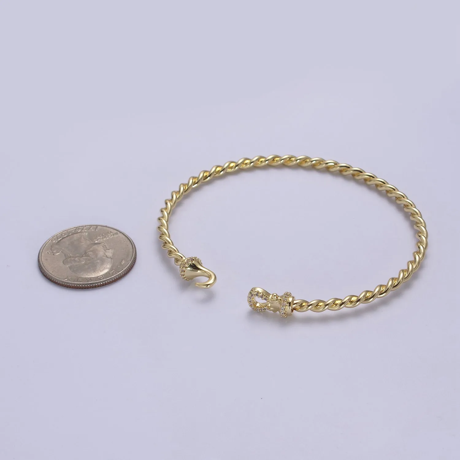 Clearance Pricing BLOWOUT Gold Twisted Rope Bracelet Dainty Cuff Bangle, Braided Bracelet, Stacking Bracelet WA-692 WA-693