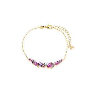Colored Multi Shape Curved Bar Bracelet