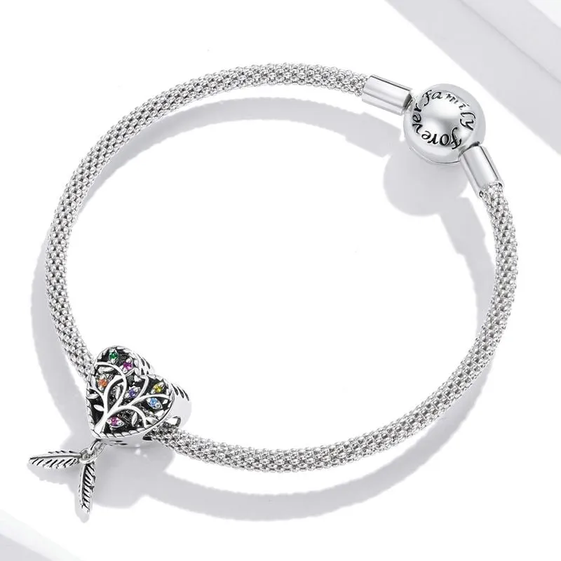 Colour Tree of Life Heart Charm