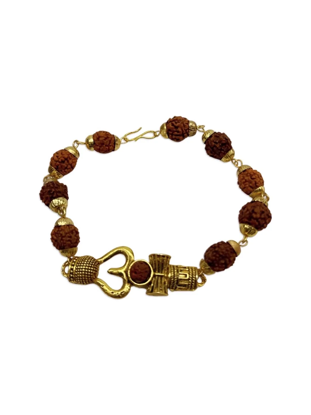 (Combo of 2) Designer Rudraksha & Evil Eye Men's Bracelets With Trishul & MAHAKAL Pendant For Men