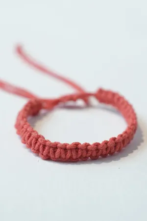 Coral Thread Knotted Bracelet