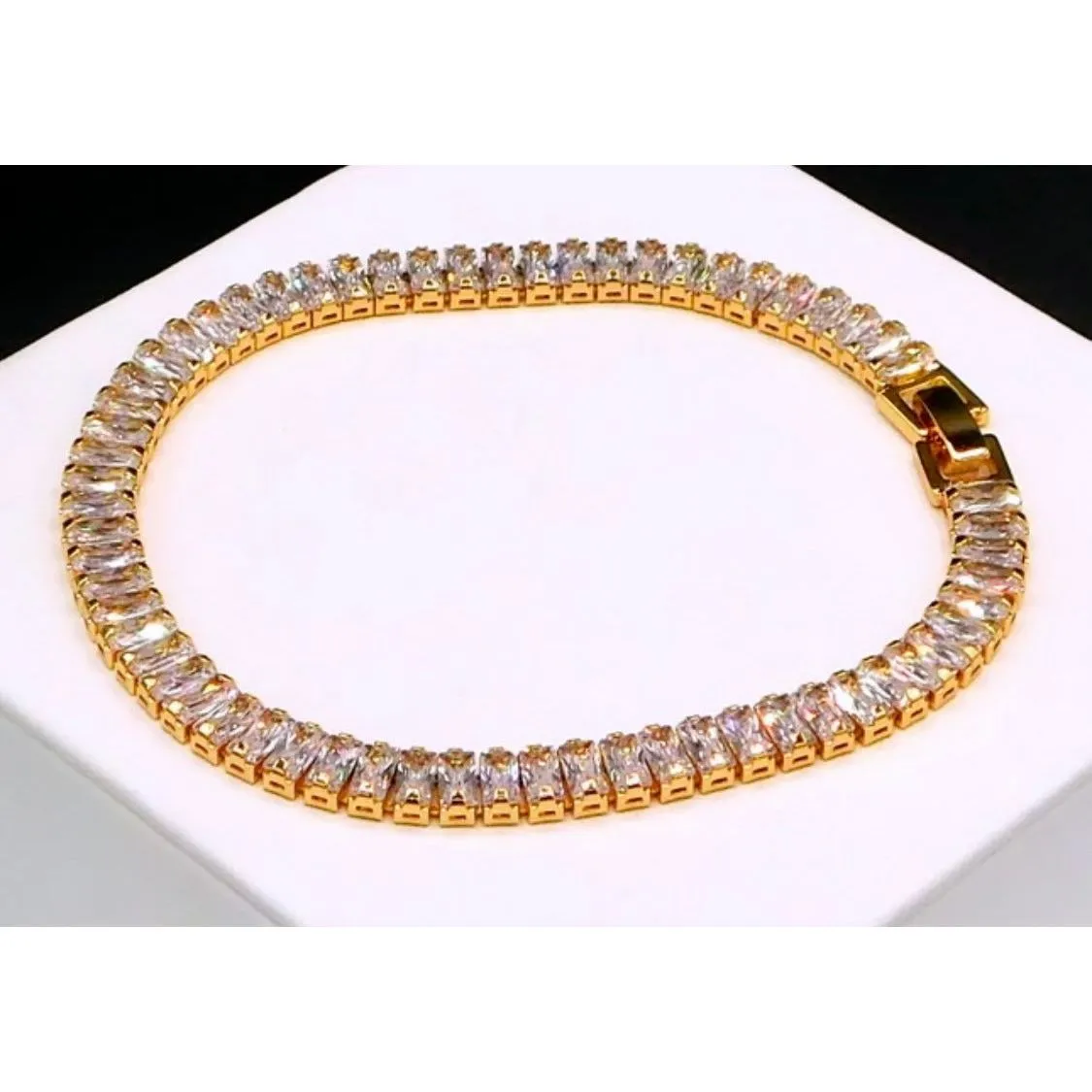 Crystal Baguette Ankle Bracelet