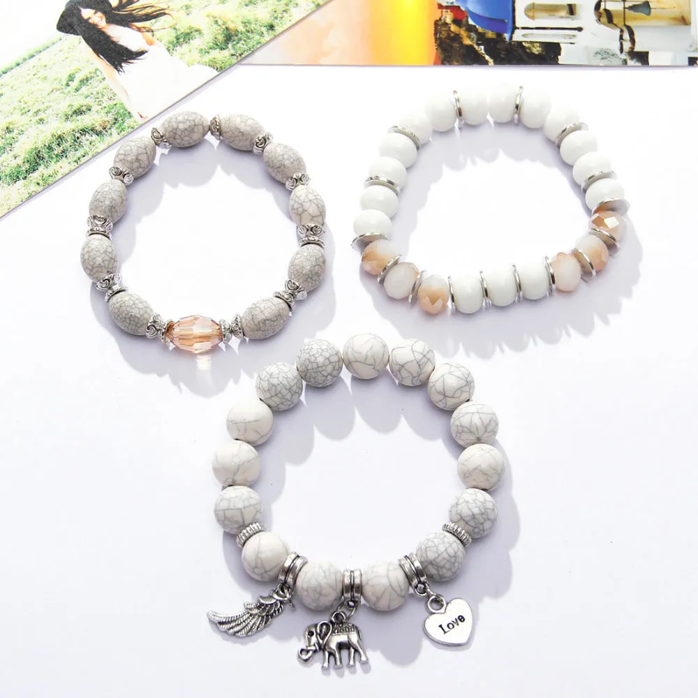 CRYSTAL BEAD BRACELET TASSEL STONE