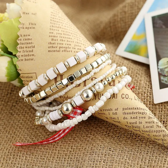 CRYSTAL BEAD BRACELET TASSEL STONE