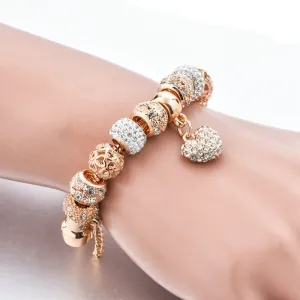 Crystal Heart Charm Bracelet