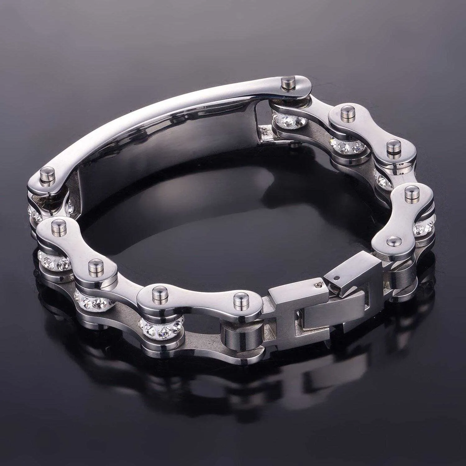 Cycolinks Custom 10mm Crystal Personalised ID Bracelet