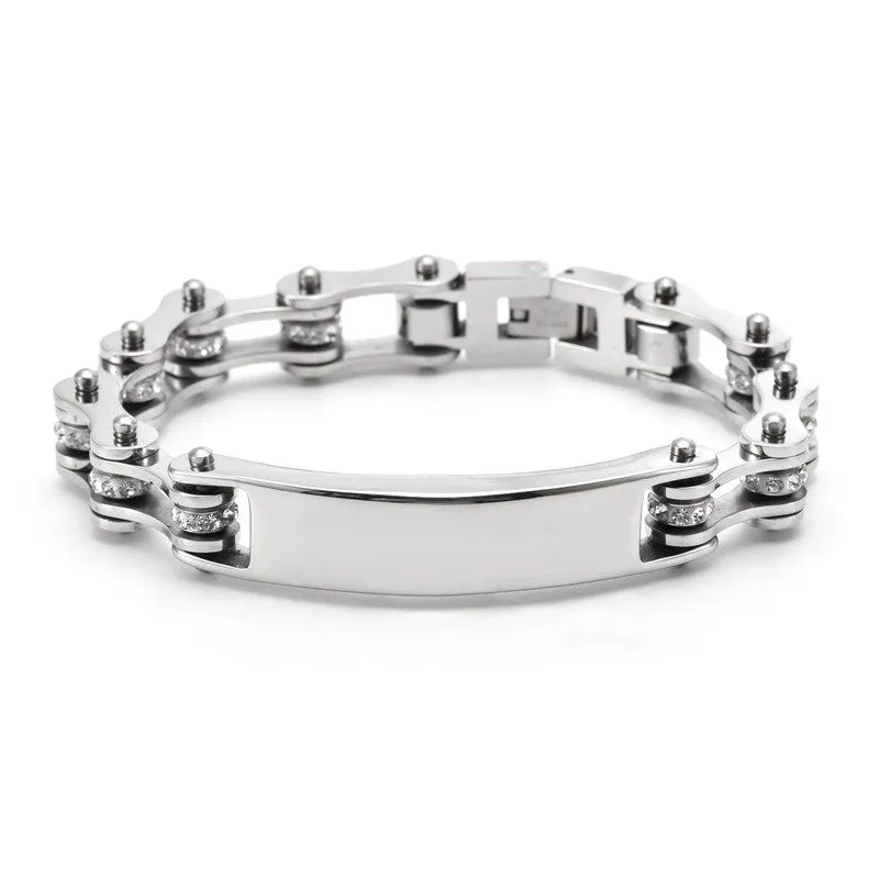 Cycolinks Custom 10mm Crystal Personalised ID Bracelet