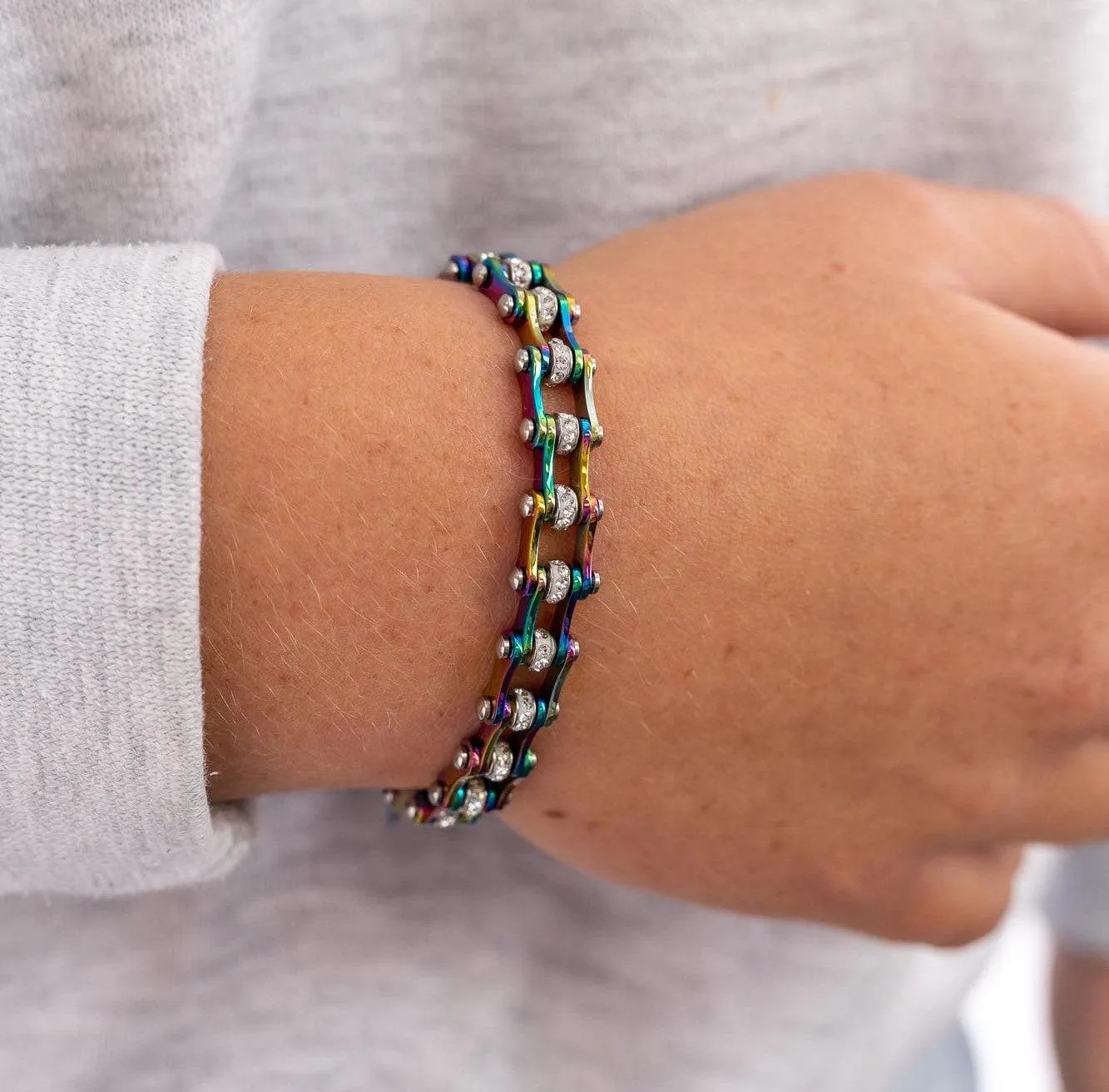 Cycolinks Womens Charm Rainbow Crystal Bracelet