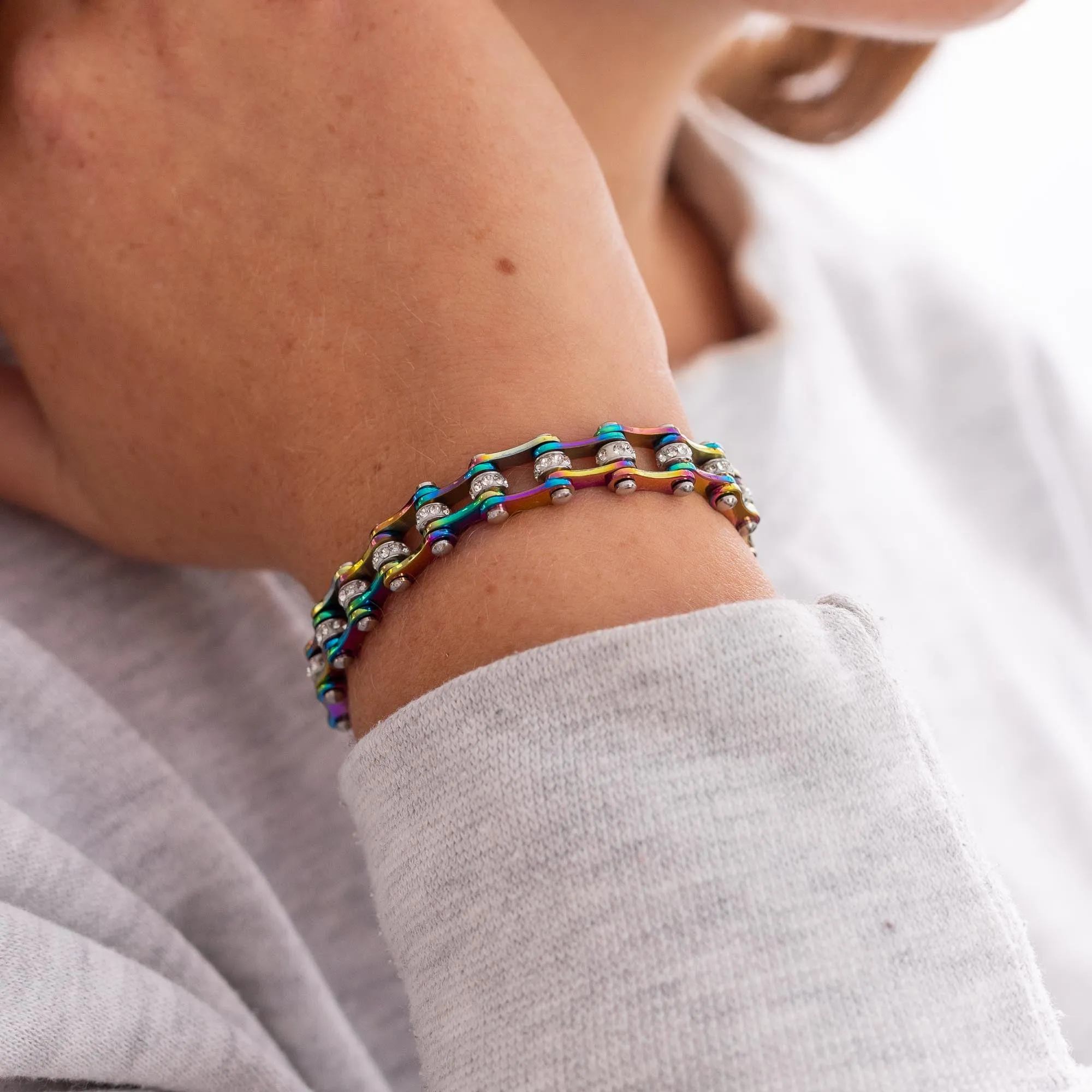 Cycolinks Womens Charm Rainbow Crystal Bracelet