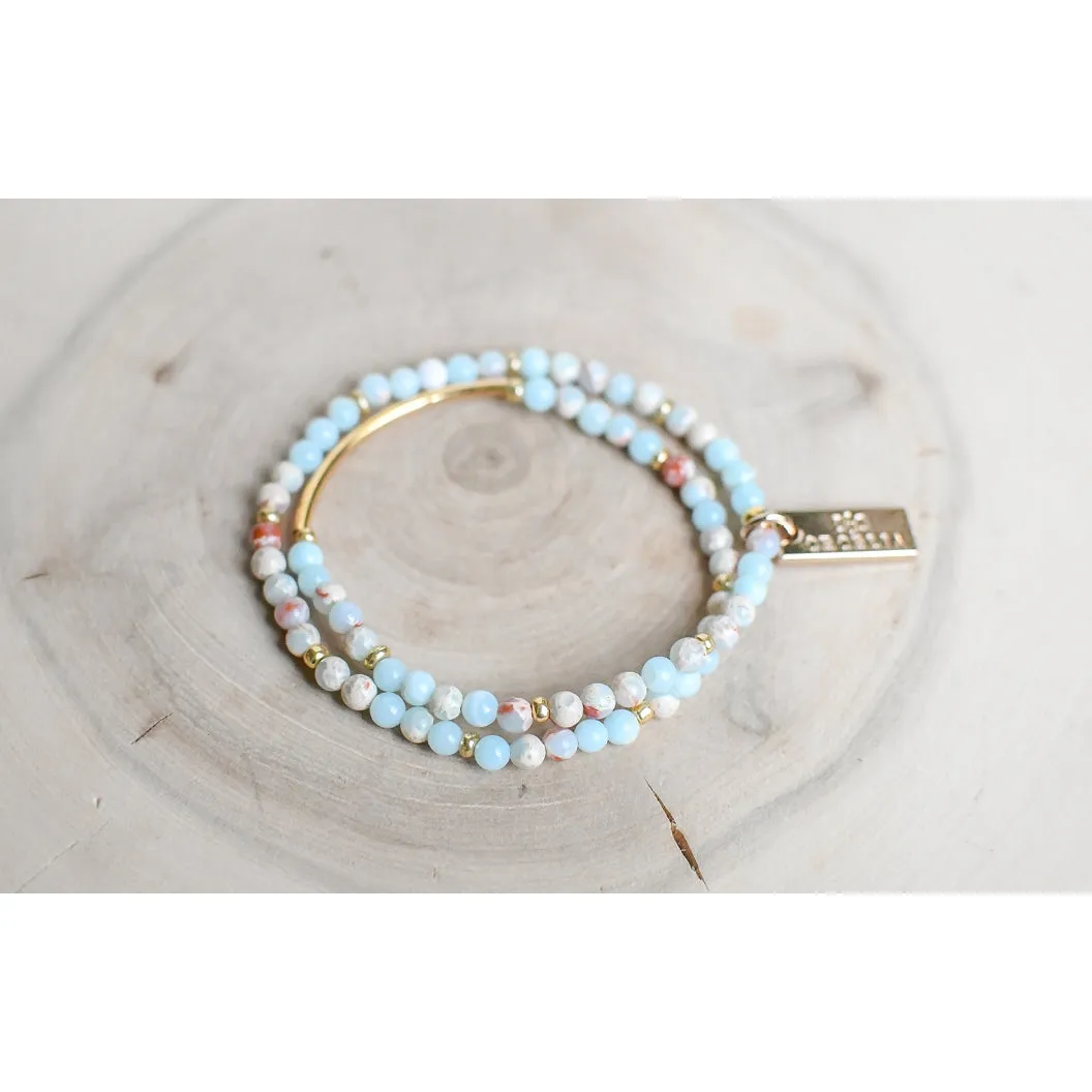 Debbie Kay Double Wrap - Blue Sea Sediment Jasper