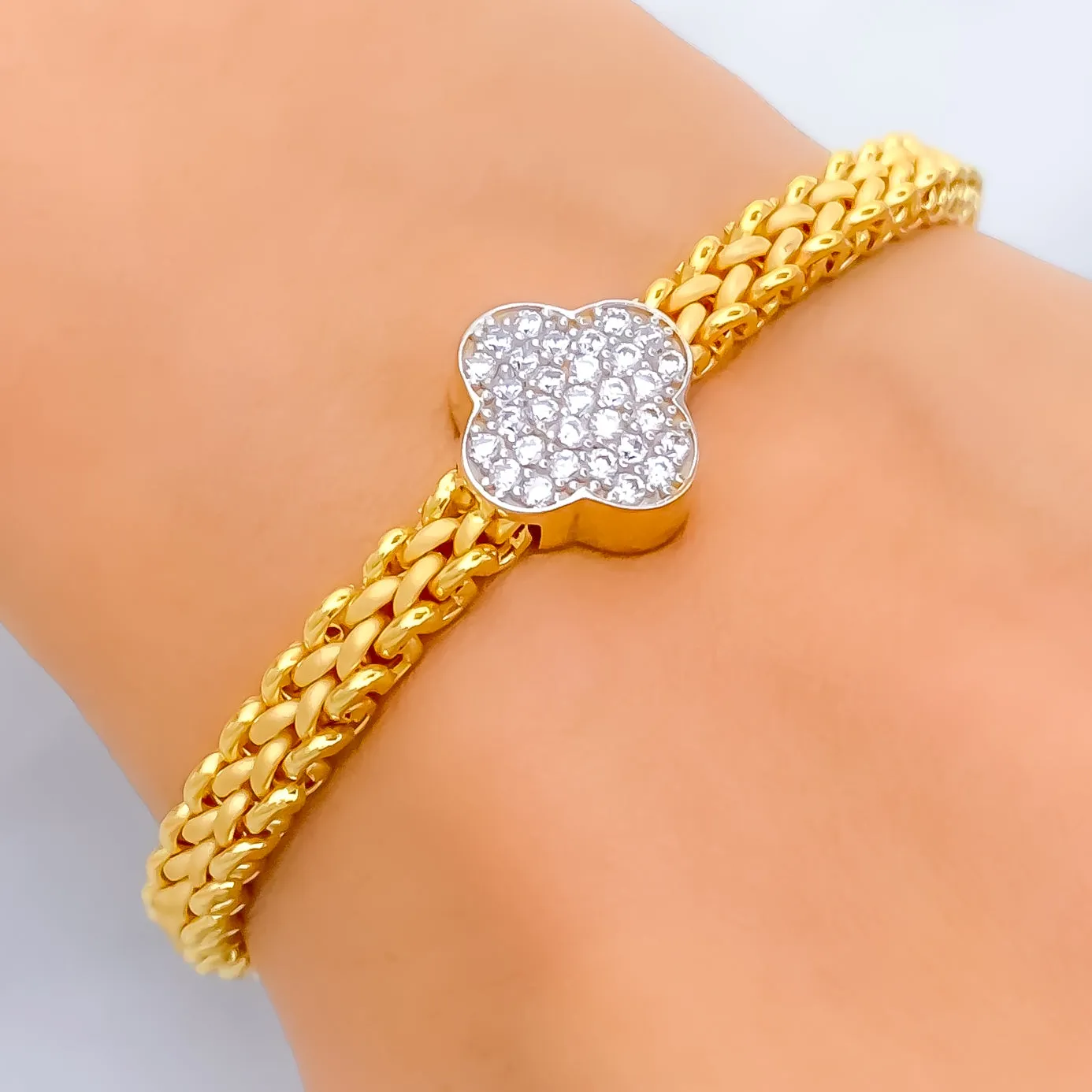 Decadent Jazzy 21k Gold CZ Bracelet