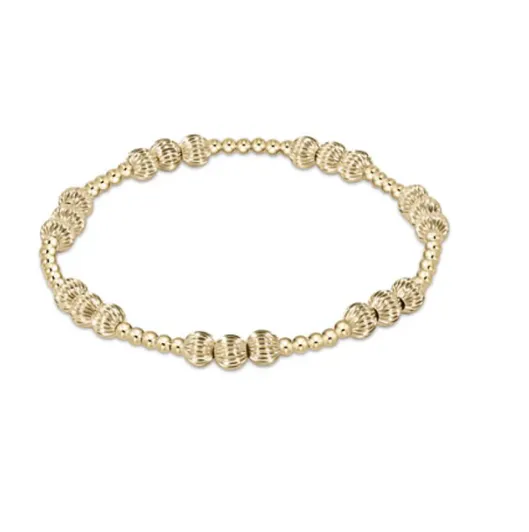 Dignity Joy Pattern 5mm Bead Bracelet - Gold