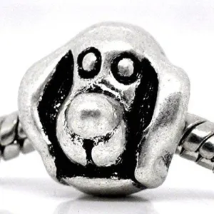Dog Charm Bead for European Snake Chain Charm Bracelet