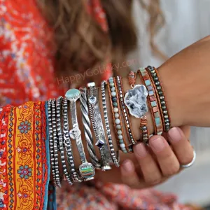 Druzy Beaded 5x Wrap Bracelet