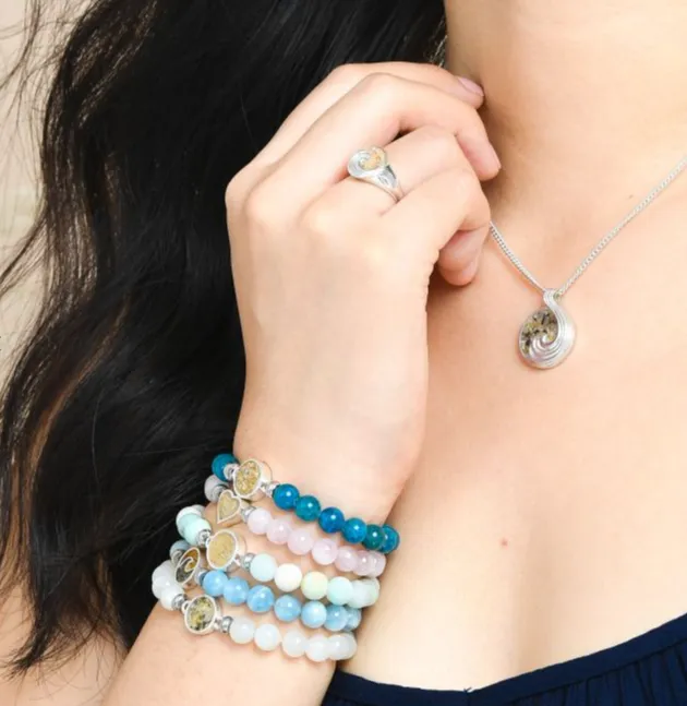 Dune Jewelry Cresting Wave Beaded Bracelet - Aquamarine