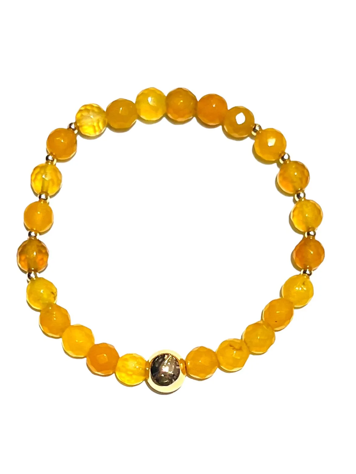 E-HC- Semiprecious 6mm Stone Bracelets with Golden Details (different styles available)