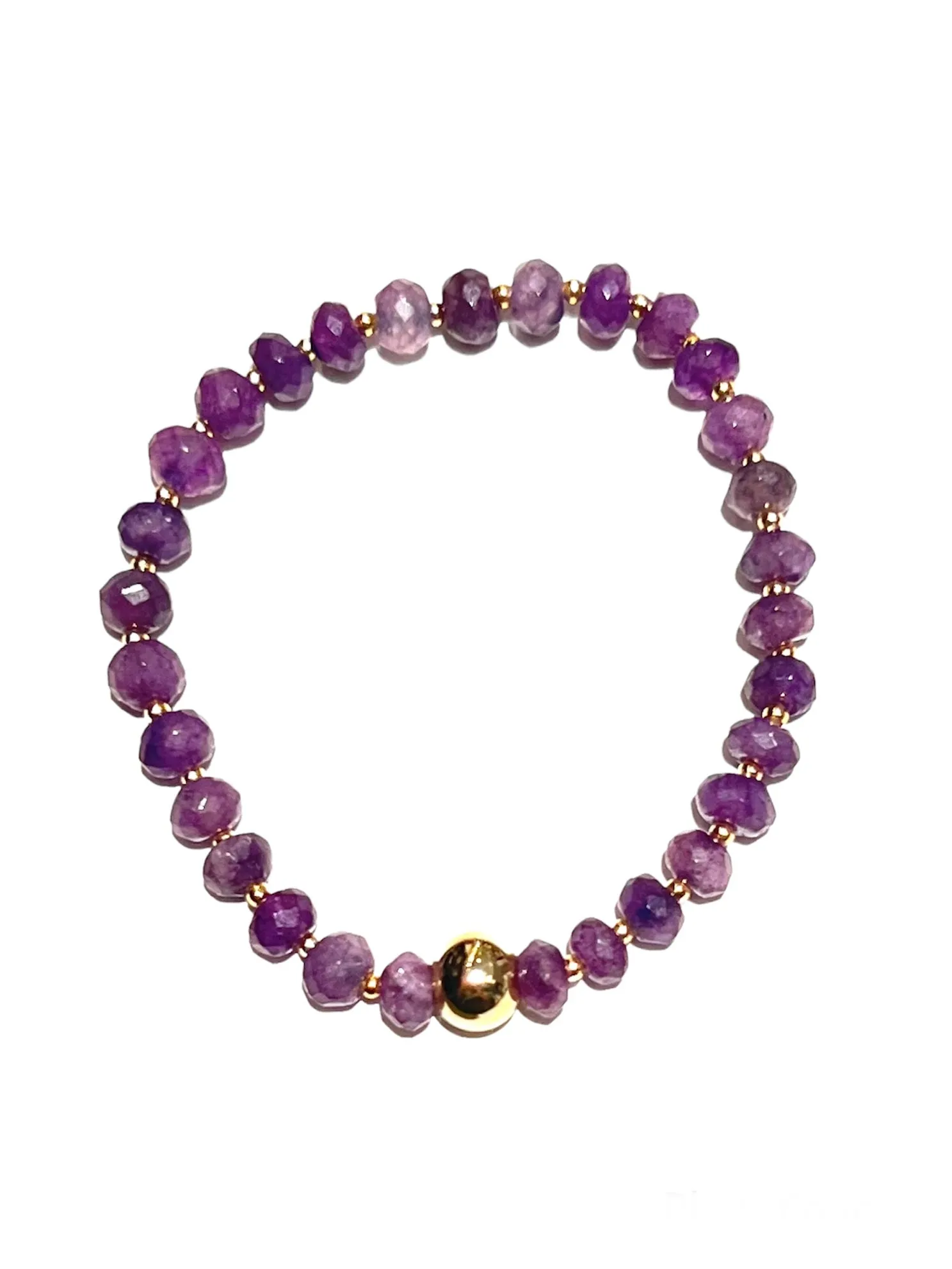 E-HC- Semiprecious 6mm Stone Bracelets with Golden Details (different styles available)