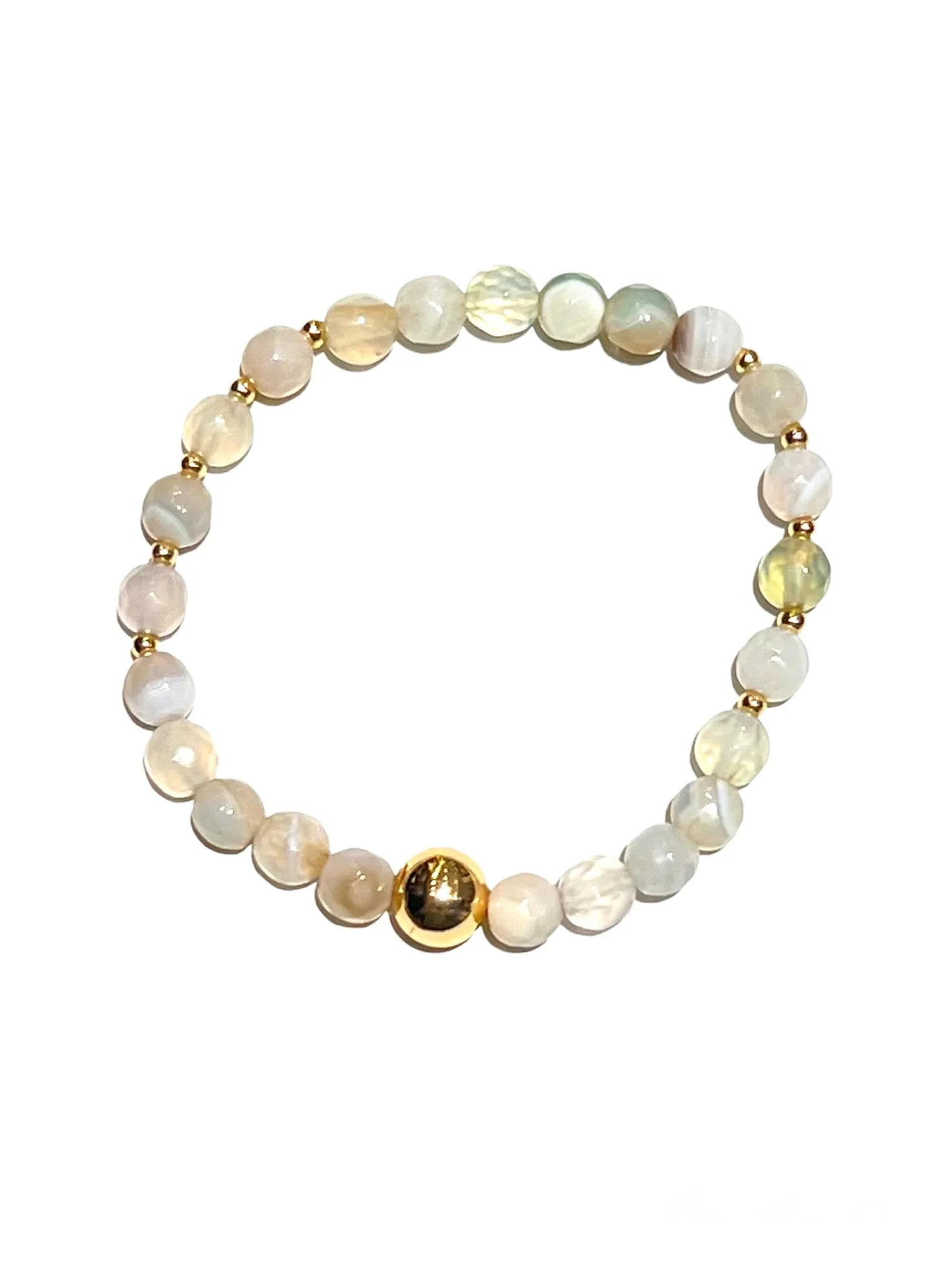 E-HC- Semiprecious 6mm Stone Bracelets with Golden Details (different styles available)