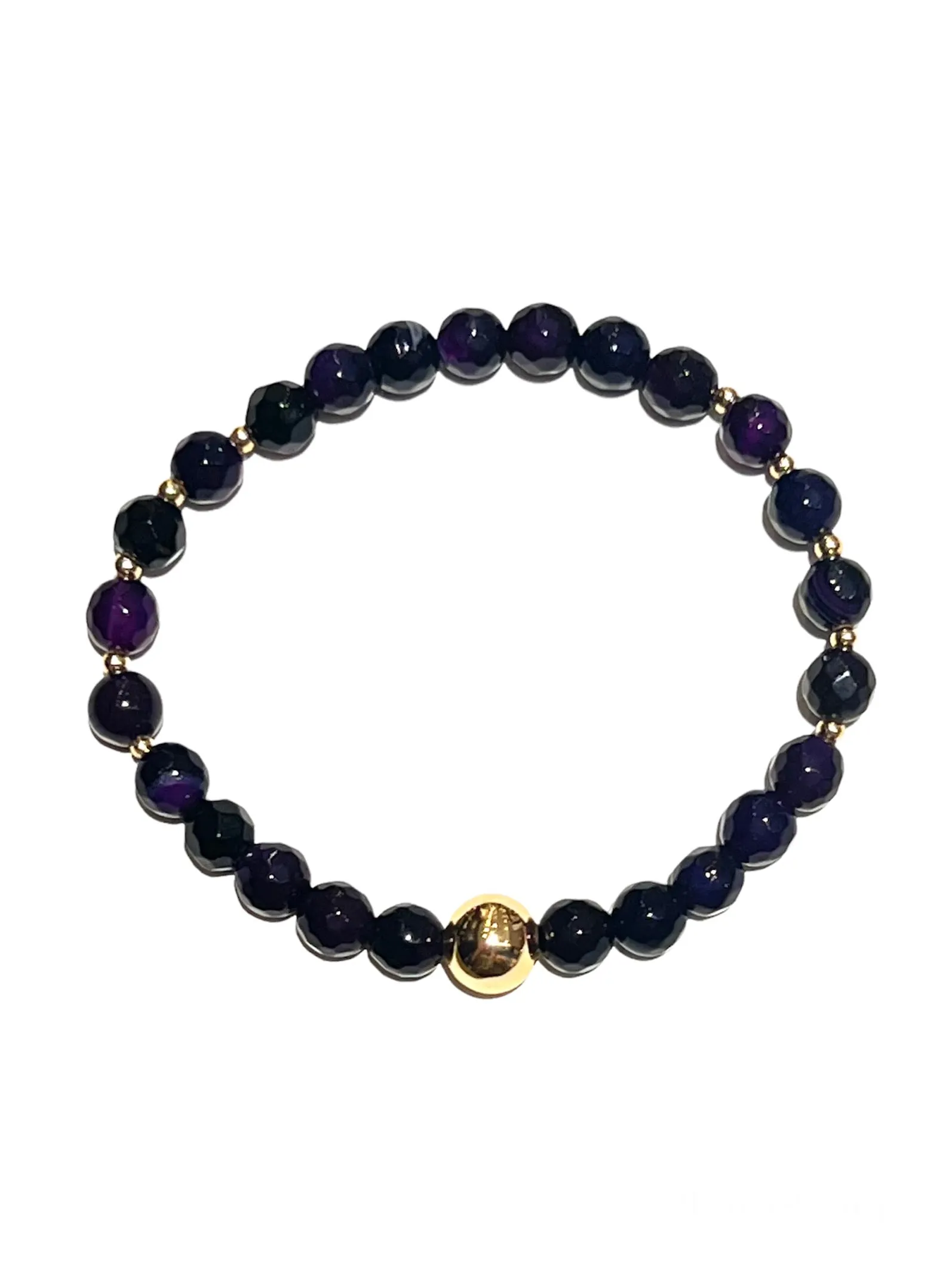 E-HC- Semiprecious 6mm Stone Bracelets with Golden Details (different styles available)