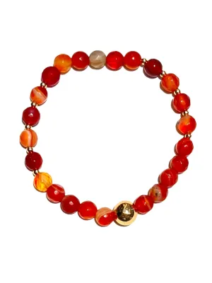 E-HC- Semiprecious 6mm Stone Bracelets with Golden Details (different styles available)