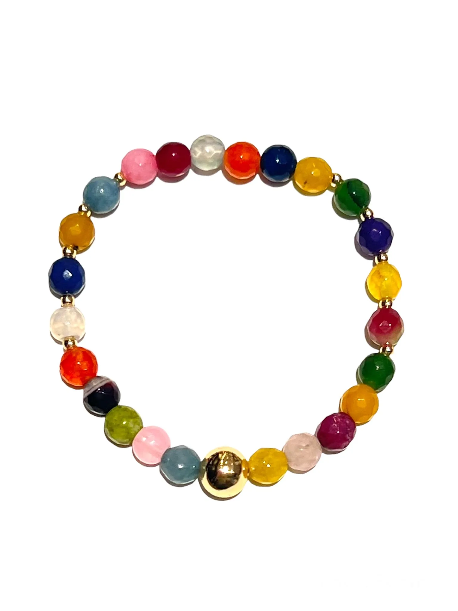 E-HC- Semiprecious 6mm Stone Bracelets with Golden Details (different styles available)